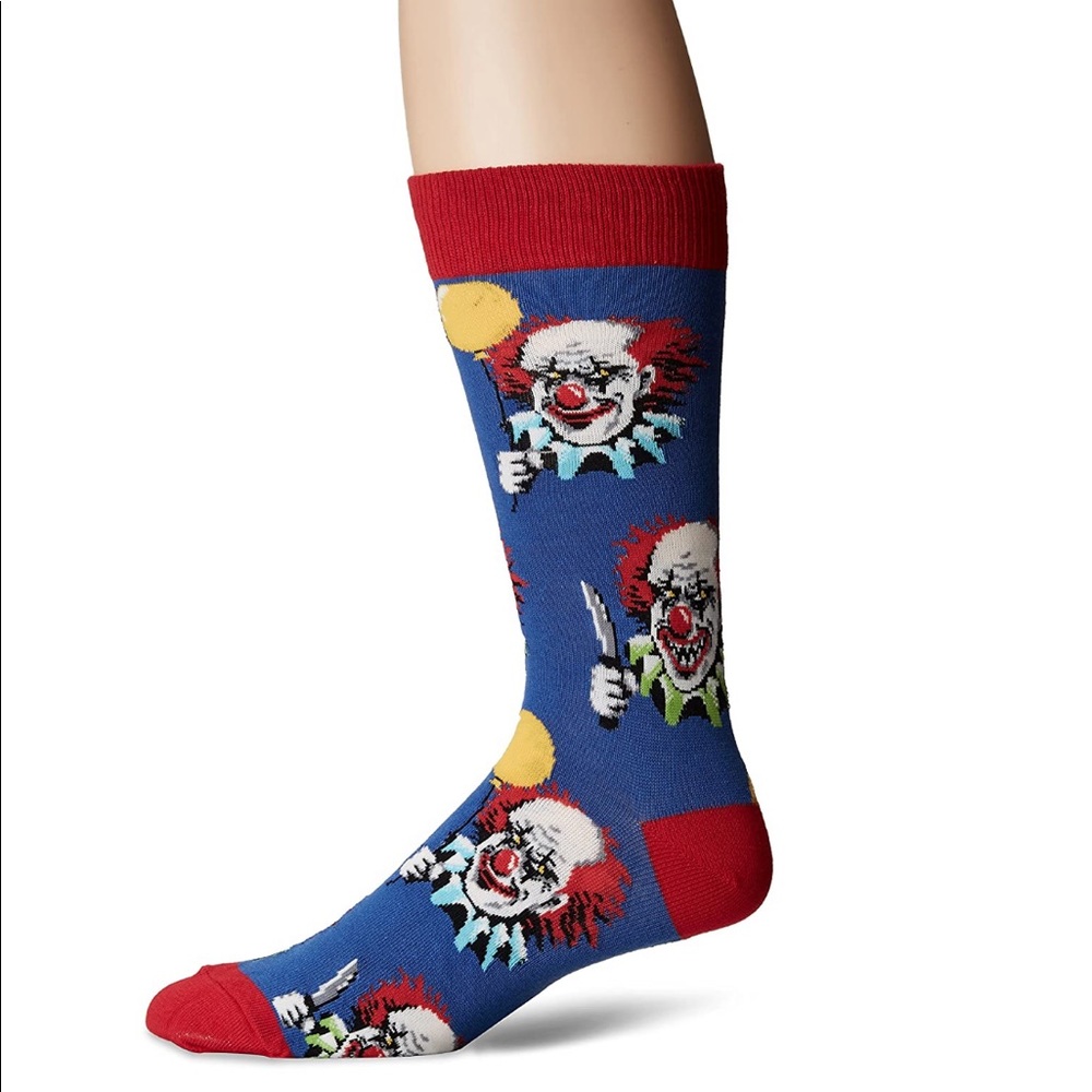 Mens Novelty Evil Killer Clown Cotton Crew Socks